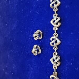 James Avery Heart Knot Necklace & Earrings